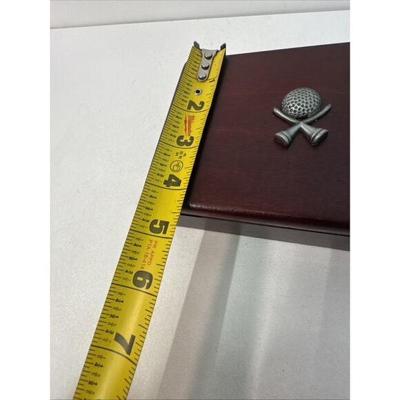 VTG Wood Box Set of 2 Golfer themed Playing Card Decks Sealed Pewter Ball On Lid - Picture 9 of 10